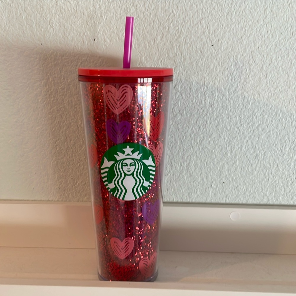Starbucks cold cup tumbler valentines hearts